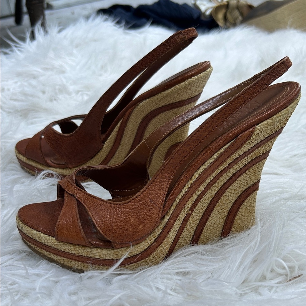 Alexander McQueen Tan Slingback Heels